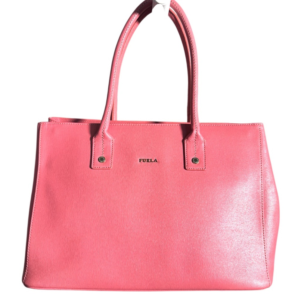 Furla Pink Saffiano Leather Tote – Italian Designer Handbag